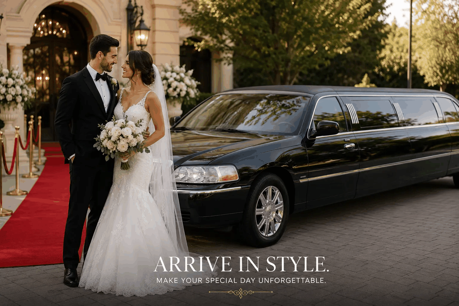 Deluxe Limousine Service luxury wedding fleet
