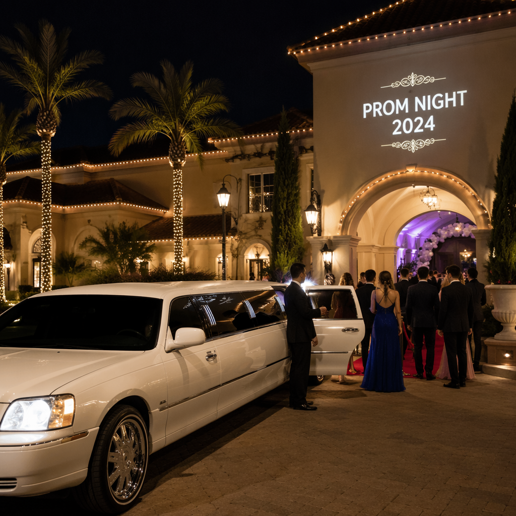 Stretch limousine for prom night in Orange County